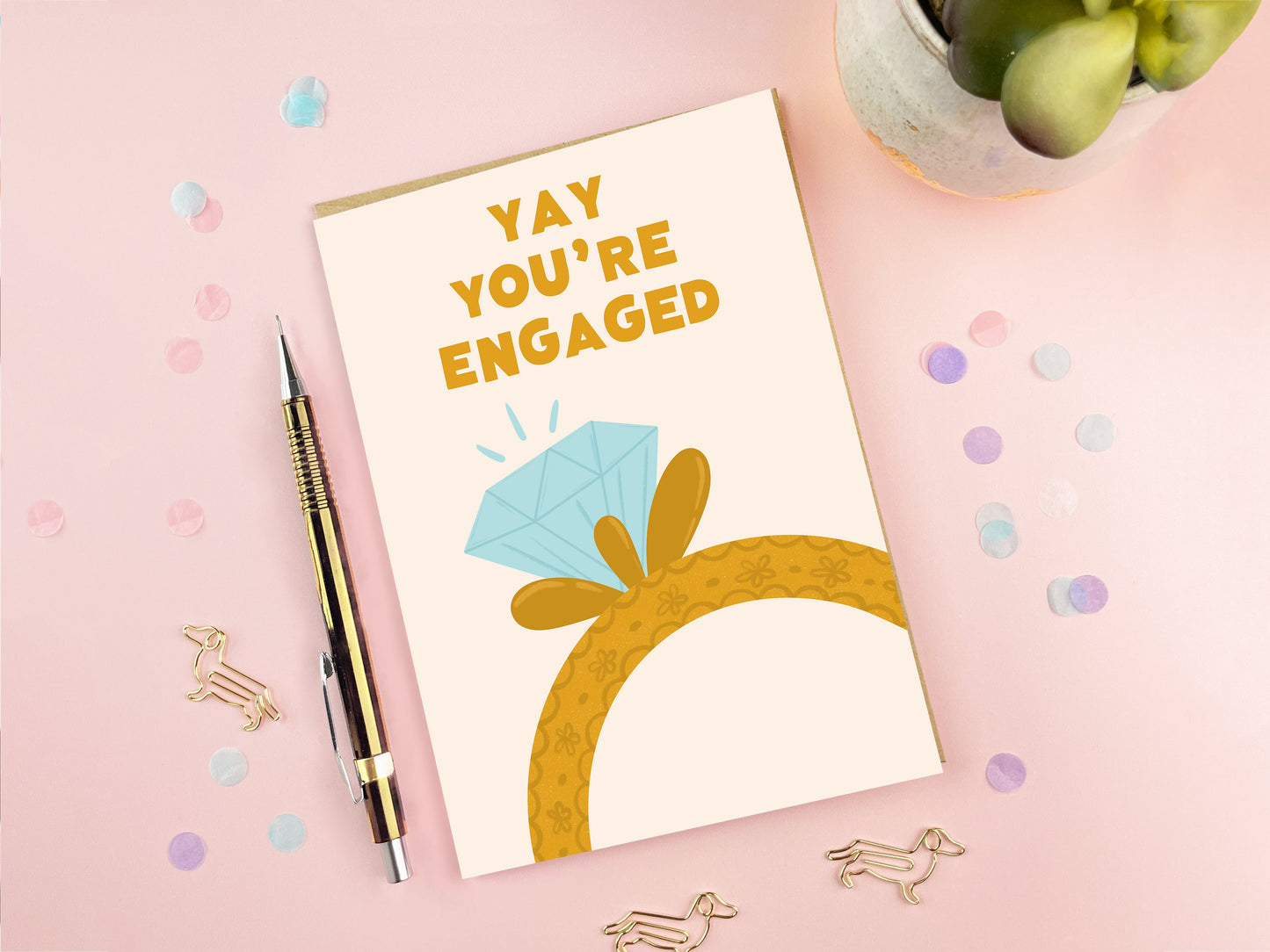 Yay You’re Engaged Card | Engagement Card | Ring Card
