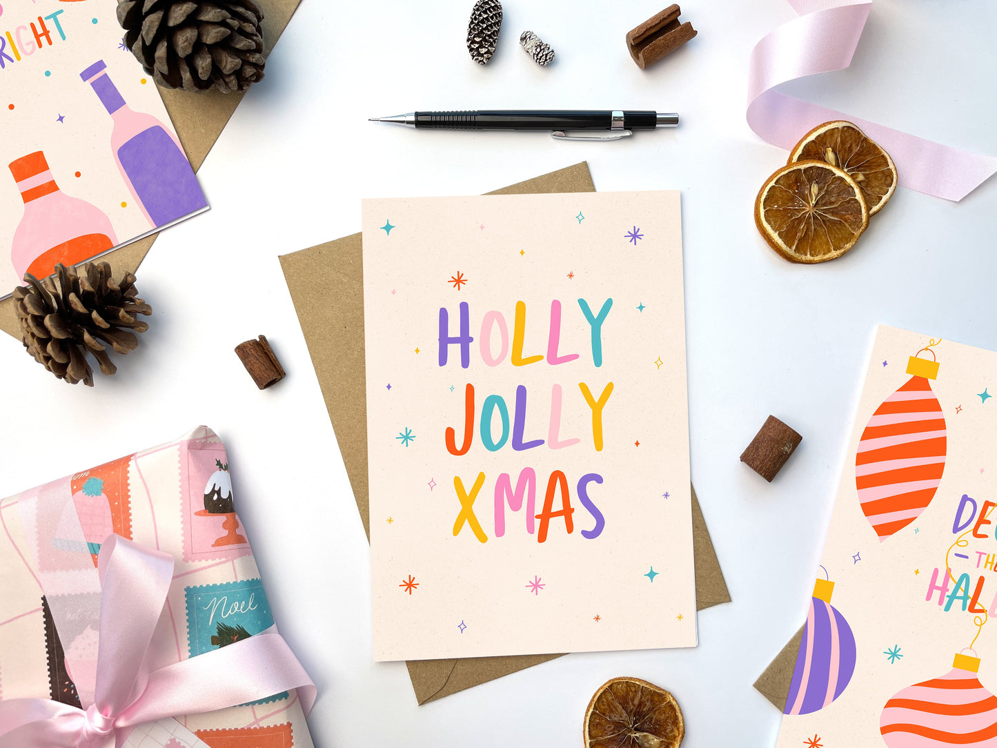 Holly Jolly Xmas Christmas Card | Holiday Card | Seasonal