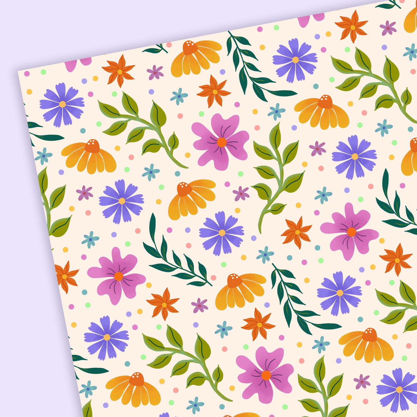 Ditsy Floral Gift Wrap Flat Sheets | Birthday Flowers Gift