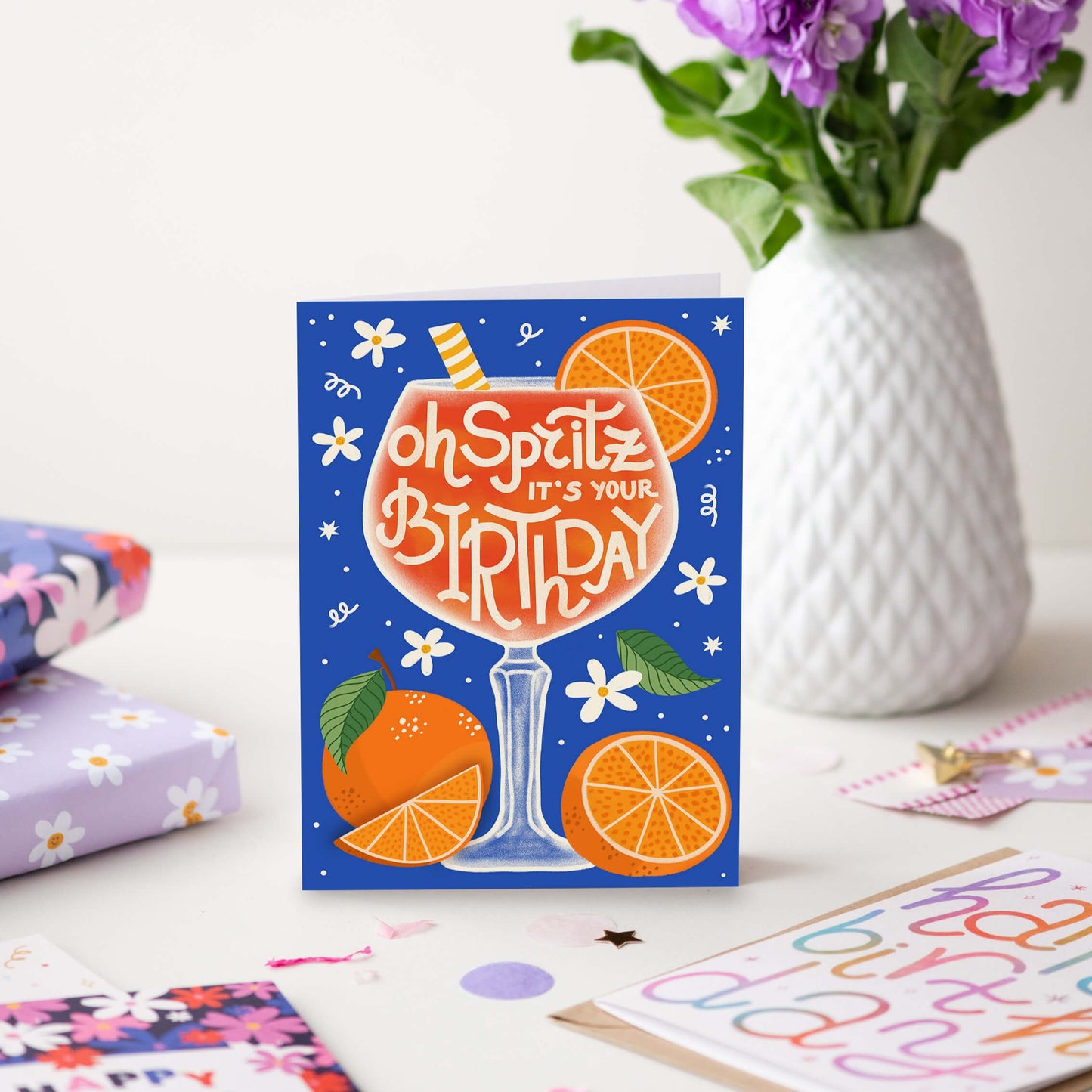 Oh Spritz It's Your Birthday | Aperol Birthday Card | Summer Cocktail