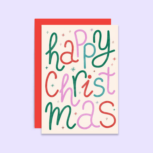 Happy Christmas Card | Typographic Seasonal Holiday Card