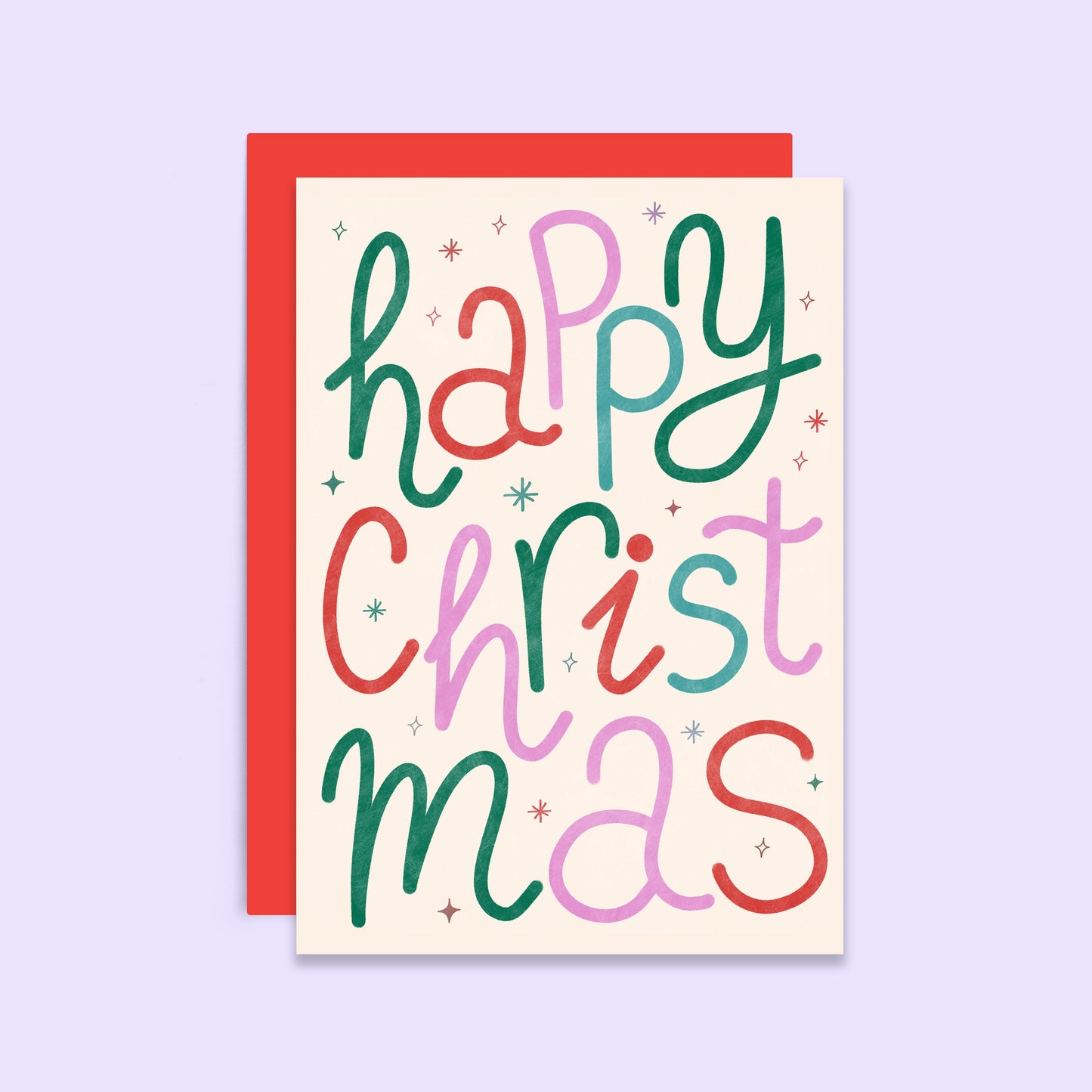 Happy Christmas Card | Typographic Seasonal Holiday Card | Wholesale