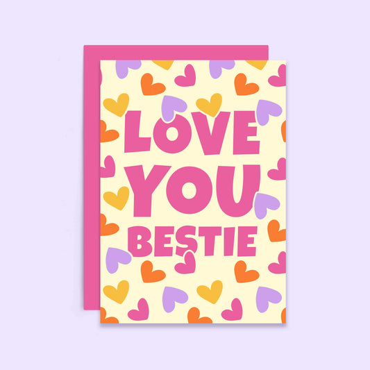 Love You Bestie Galentine's Day Card | Card For Best Friend