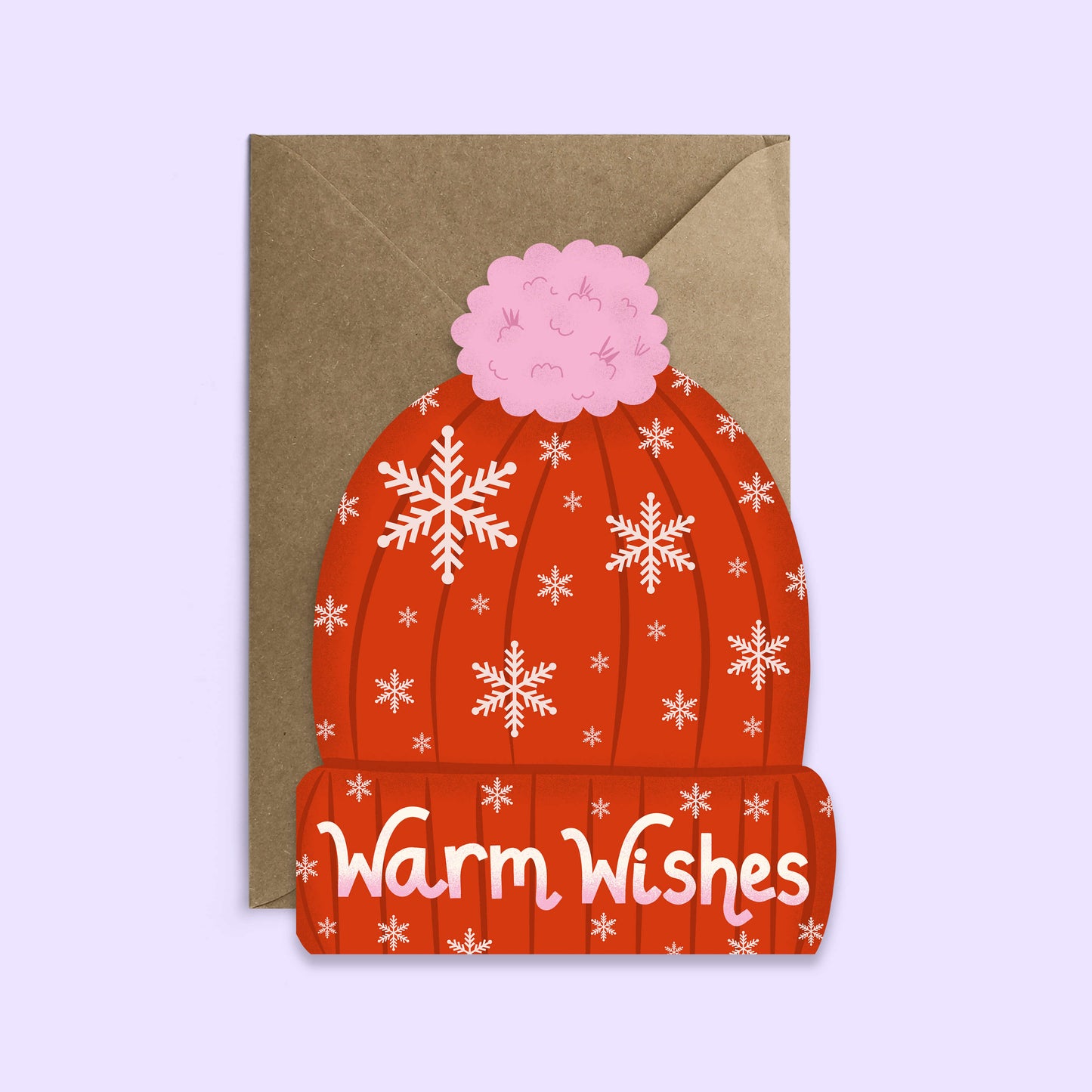 Warm Wishes Festive Christmas Card | Holiday Die Cut Shaped Card | Wholesale