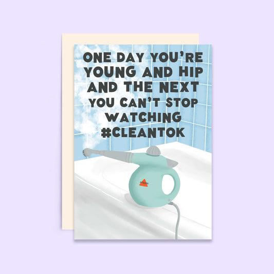 Steam CleanTok Birthday Card | Funny Birthday Card