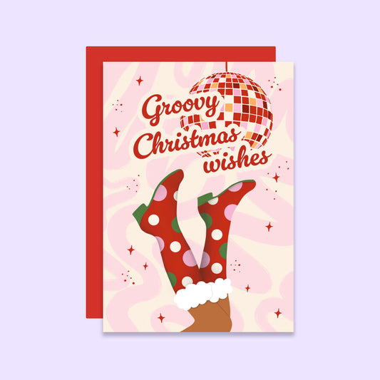 Groovy Christmas Wishes Card | Disco Holiday Card