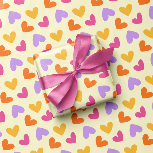 Hearts Gift Wrap Flat Sheets | Birthday Gift | Everyday Wrap