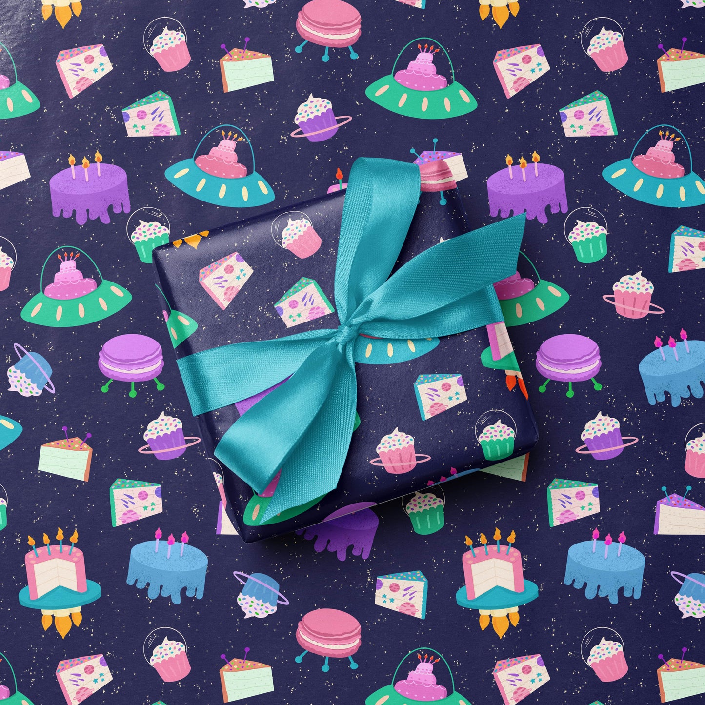 Space Cakes Wrapping Paper | Kids Birthday Flat Sheets