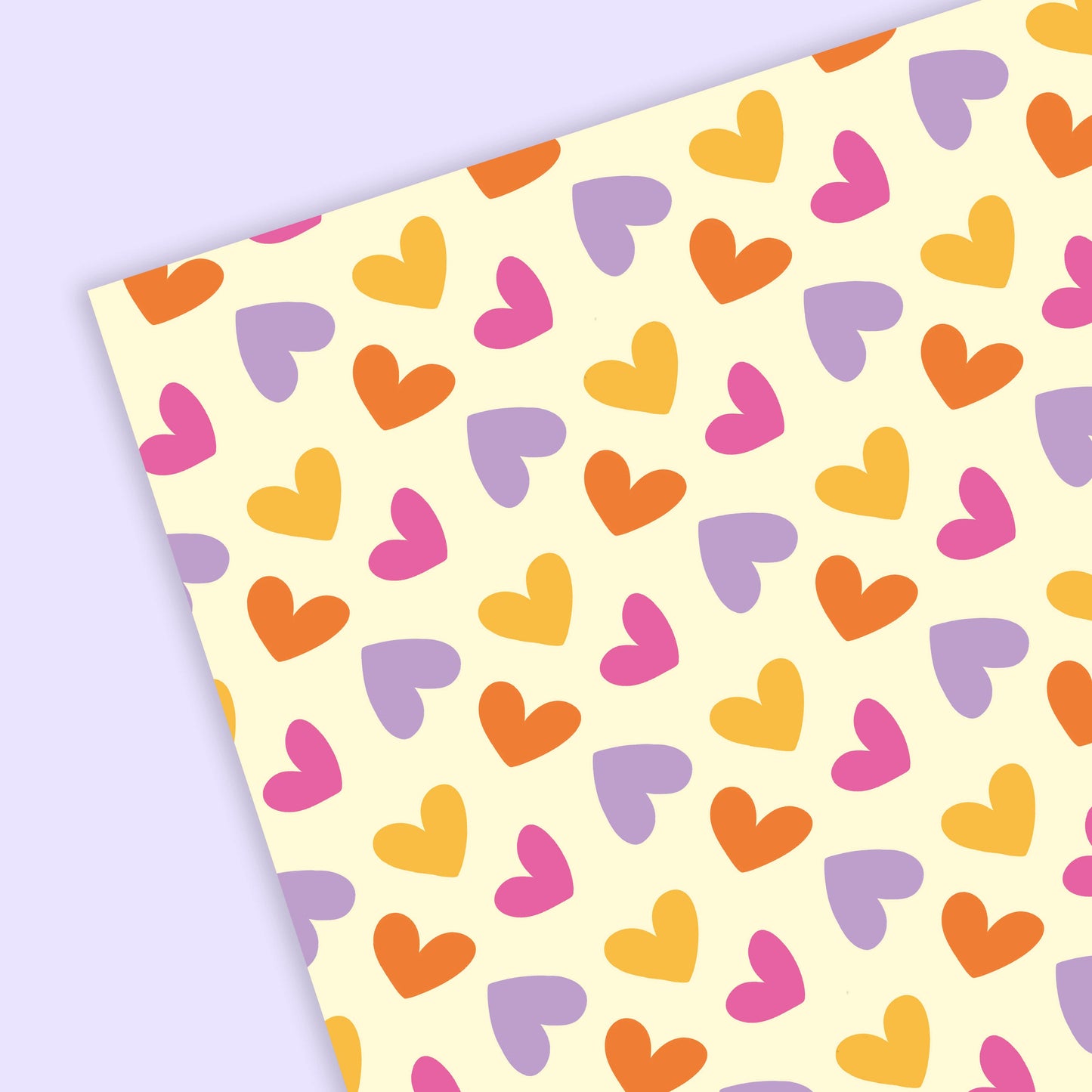 Hearts Gift Wrap Flat Sheets | Birthday Gift | Everyday Wrap