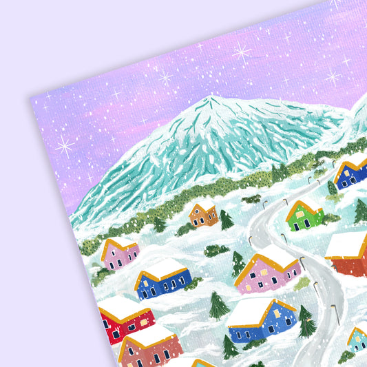Winter Village Wrapping Paper | Snow Village Christmas Gift Wrap