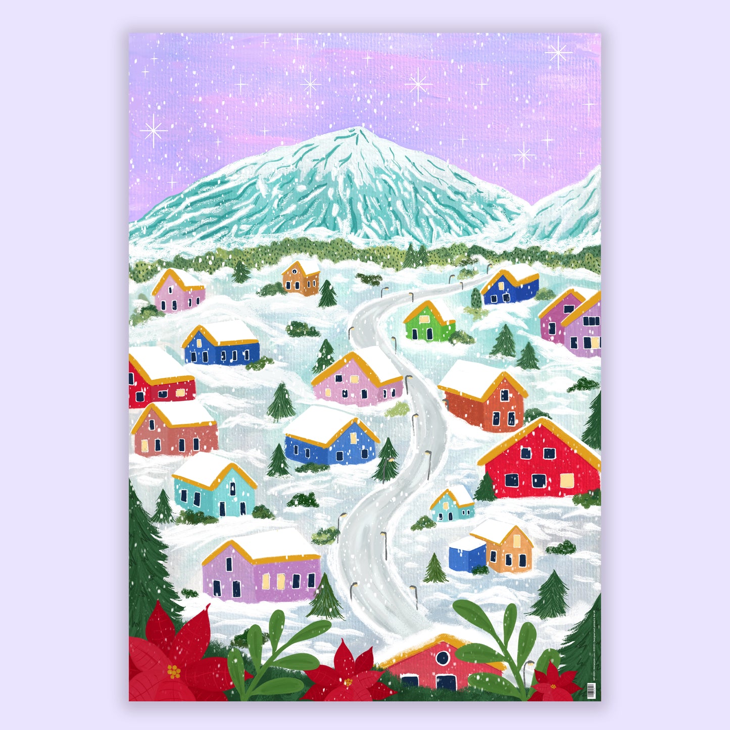 Winter Village Wrapping Paper | Snow Village Christmas Gift Wrap