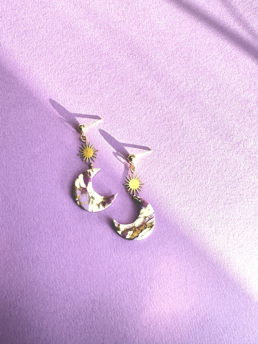 Celestial Half Moon | Lilac Gold and Black Gold