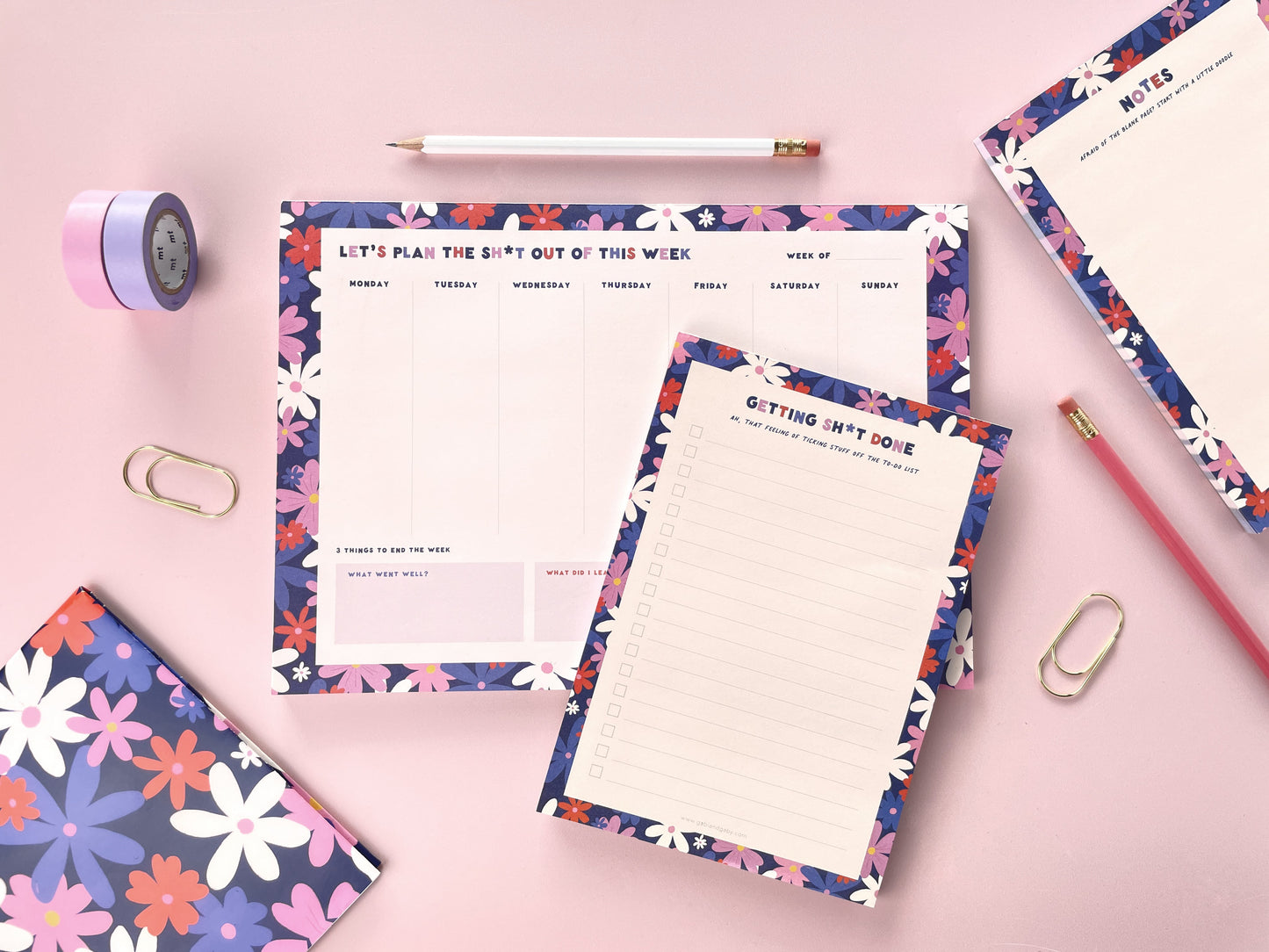 Floral A4 Weekly Planner Notepad