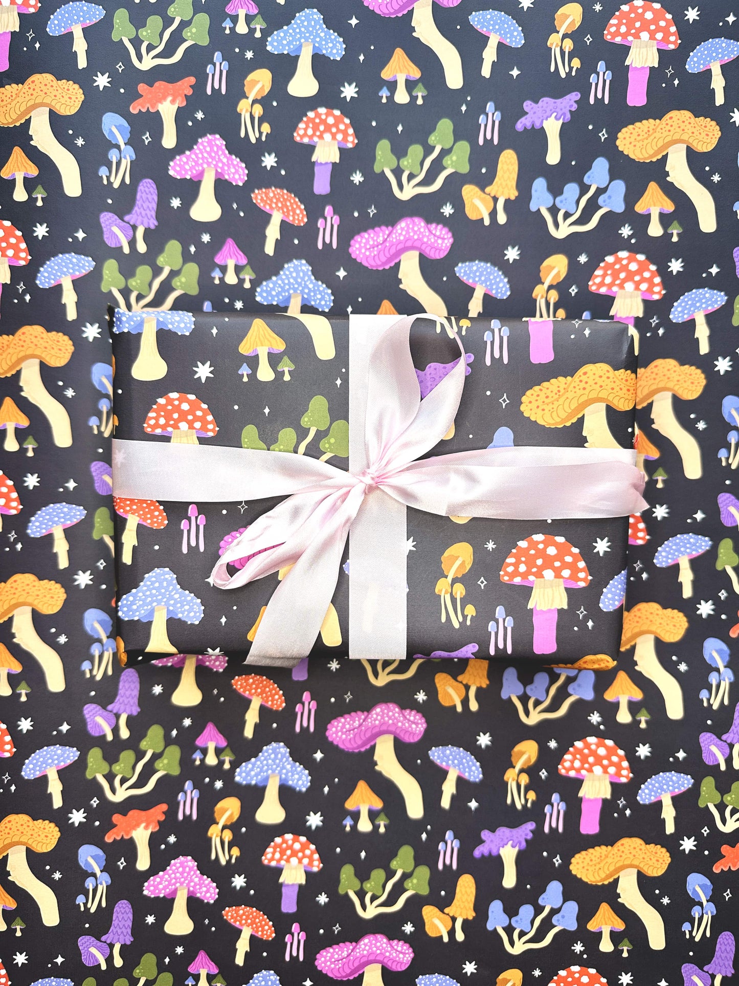 Mushroom Wrapping Paper | Funky Colourful Mushroom Gift Wrap