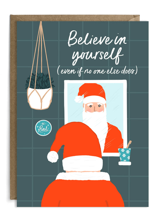 Believe In Yourself Funny Christmas Card | Holiday Card