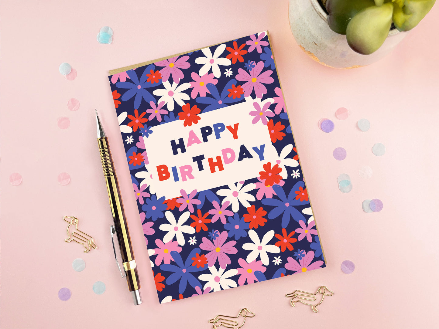 Flowers Happy Birthday Card | Female Birthday Card | Bold