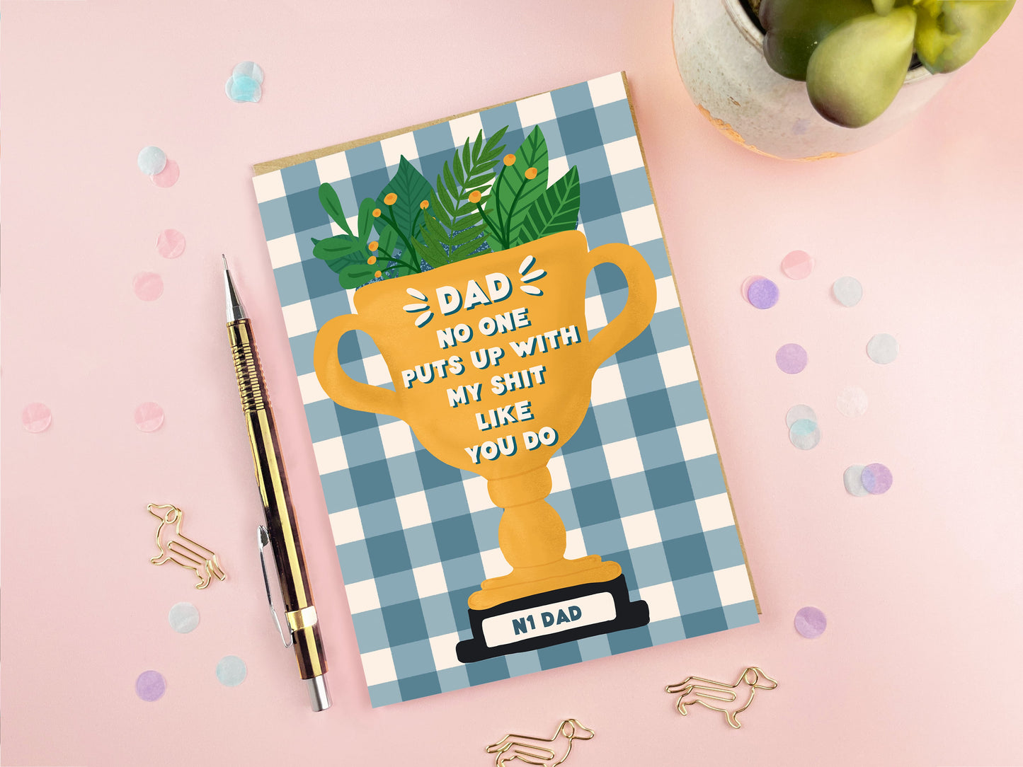 Best Dad Gold Cup | Father's Day card | Dad Birthday Card