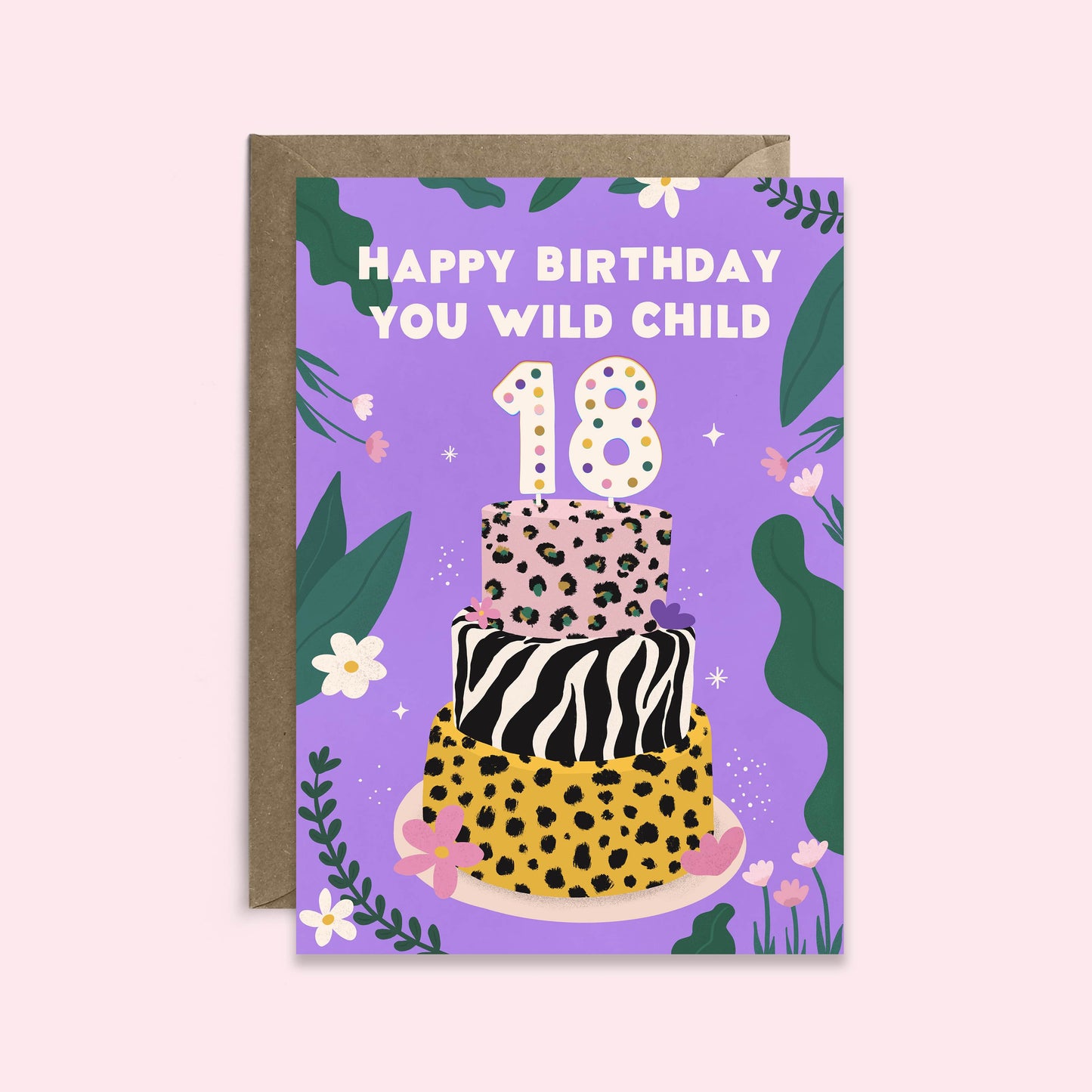 18th Birthday Card | Wild Child Leopard Print Birthday Card