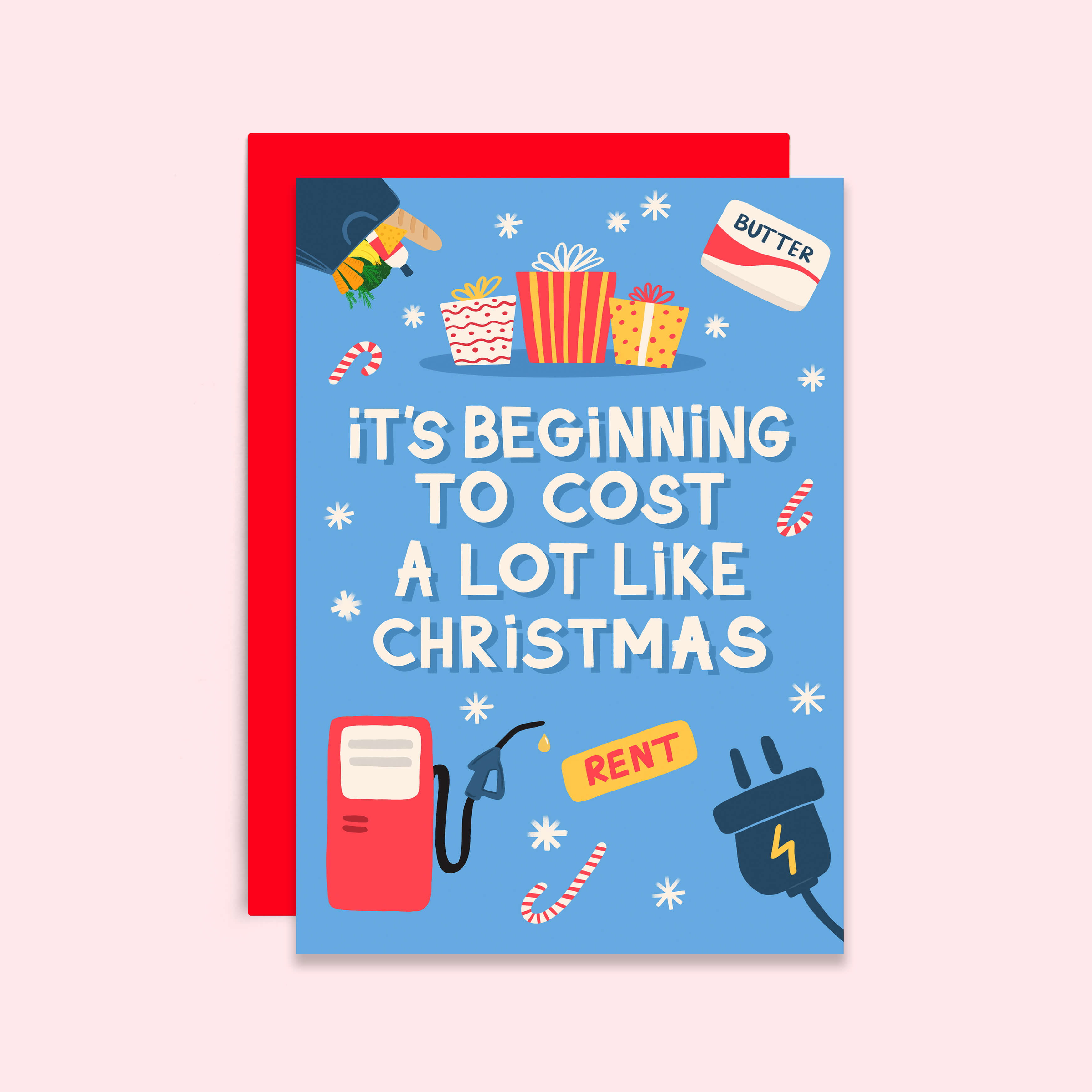 Cost Like Christmas Card Funny Christmas Card Holiday Tikkled Pink 