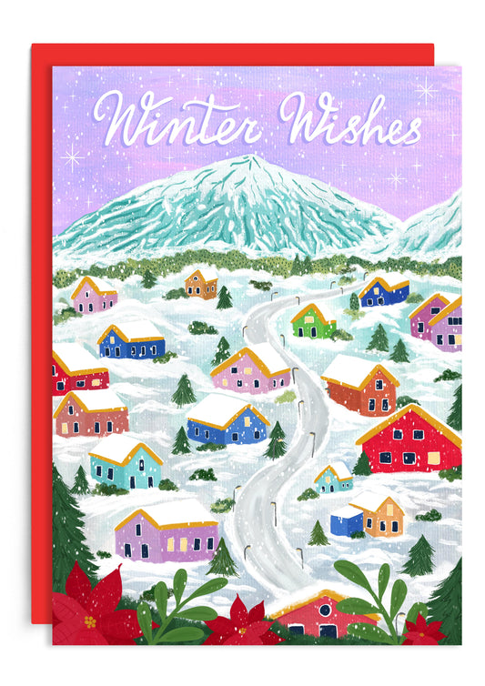 Winter Village Christmas Card | Holiday Card | Seasonal