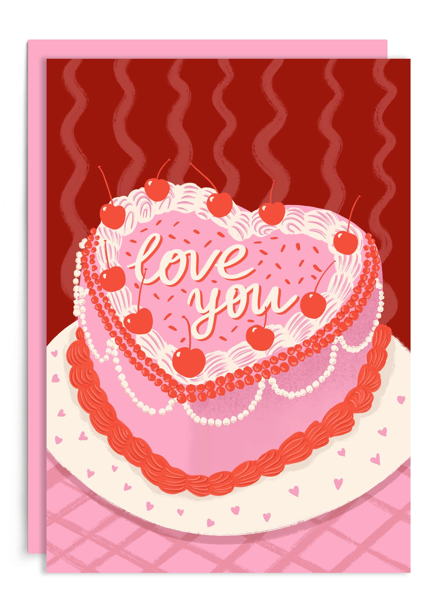 Love You Cake Card | Anniversary Card | Valentines Day Card