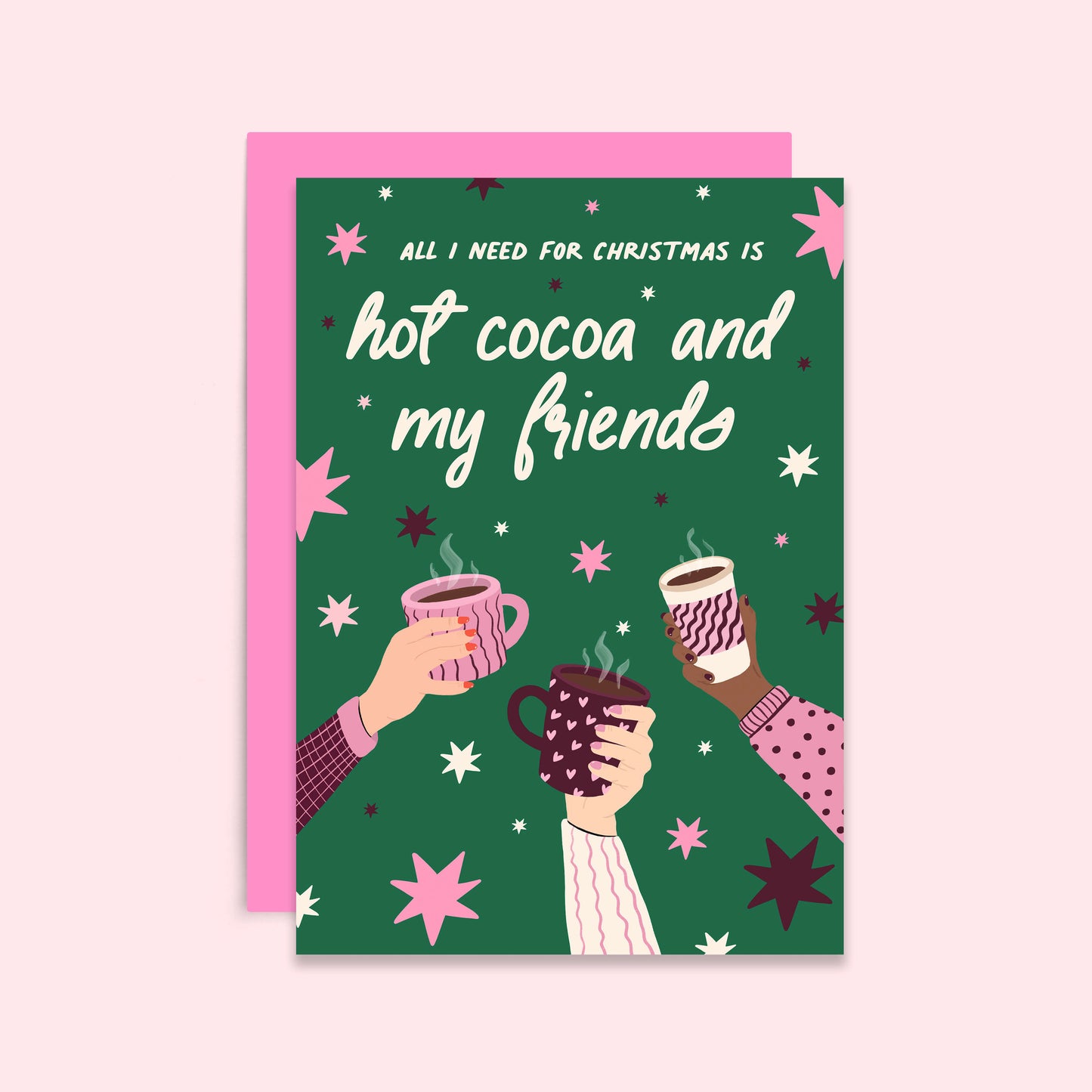 Hot Cocoa And Friends For Christmas Card | Holiday Card
