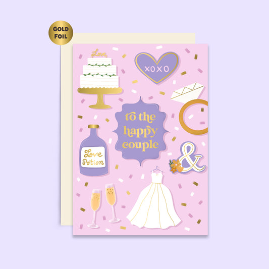 To The Happy Couple Wedding Card | Wedding Cards | Gold Foil