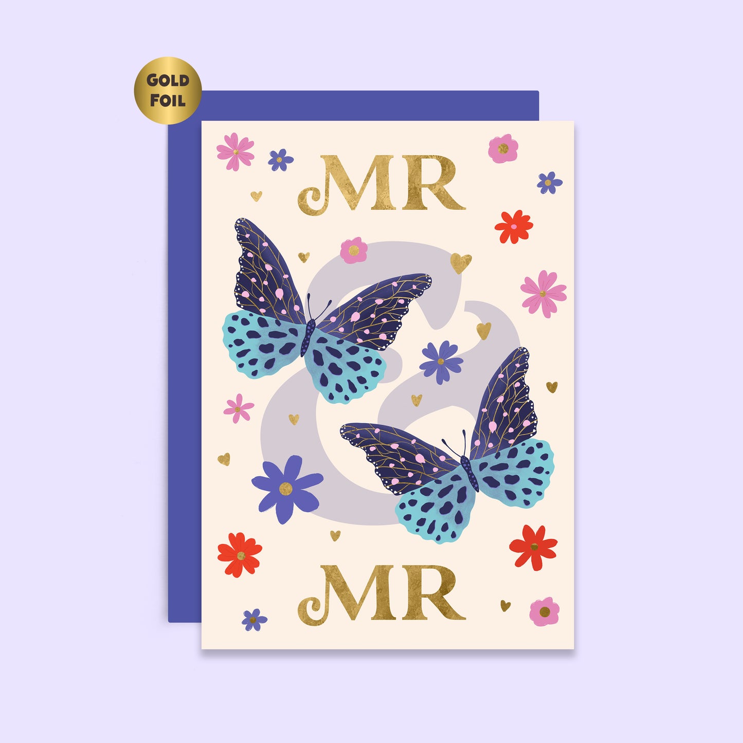 Mr & Mr Wedding Card  | Gold Foil Cards | Same Sex