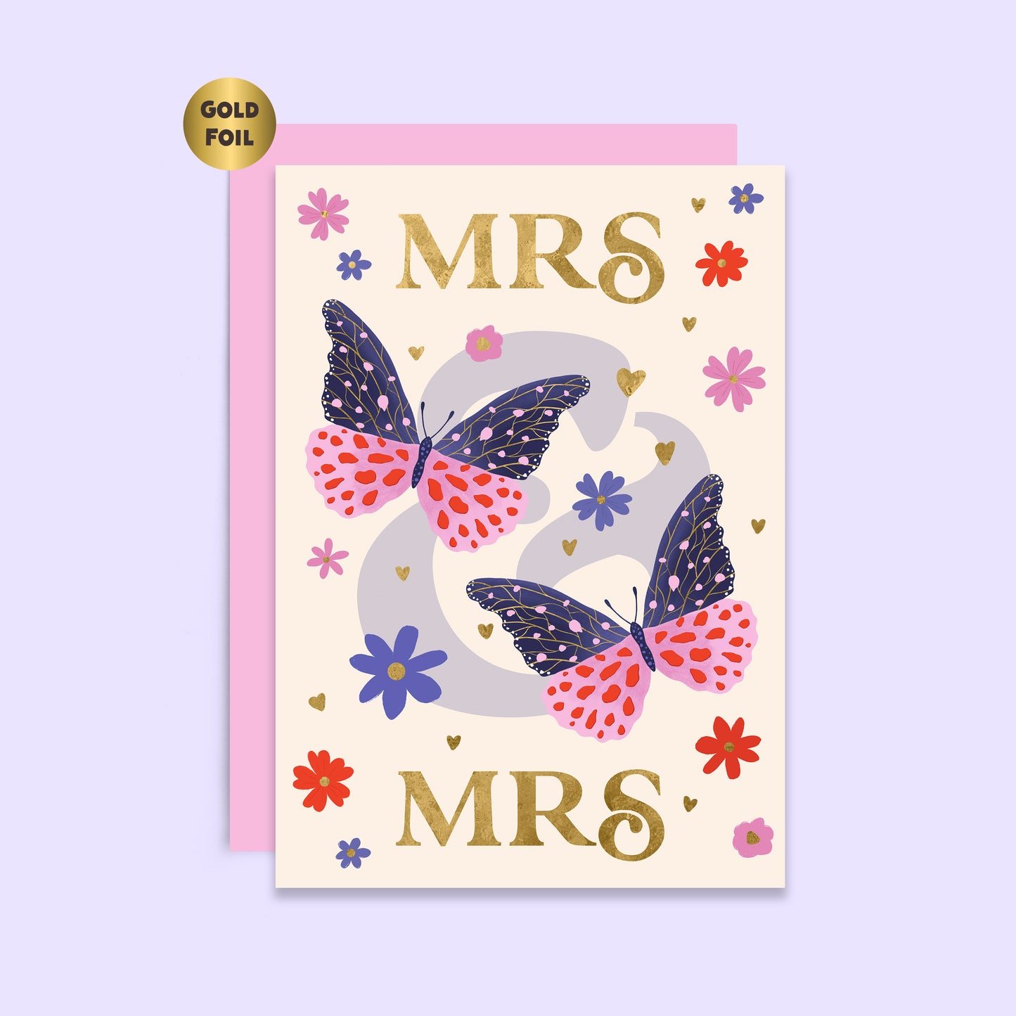 Mrs & Mrs Wedding Card | Gold Foil Cards | Same Sex