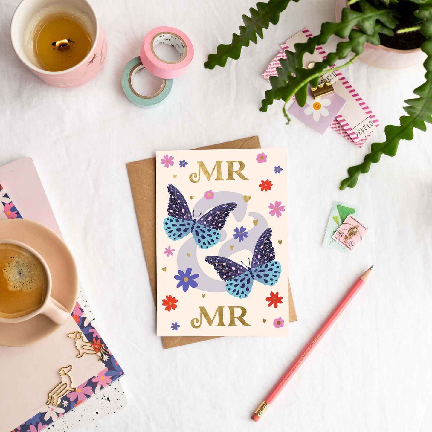 Mr & Mr Wedding Card  | Gold Foil Cards | Same Sex