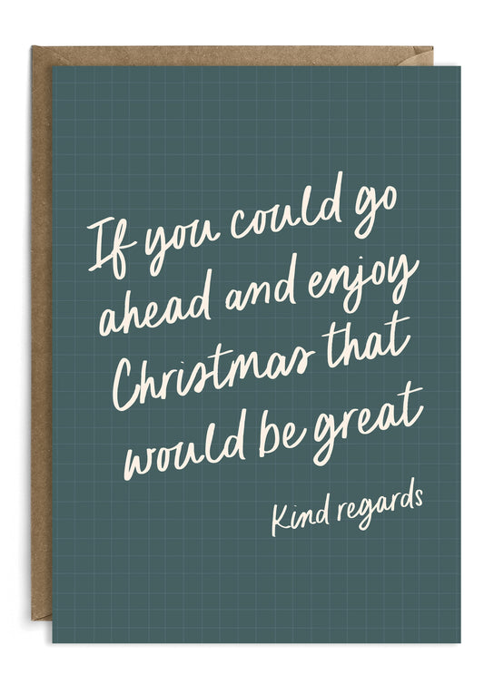 Go Ahead Christmas Card for Coworkers | Funny Holiday Card