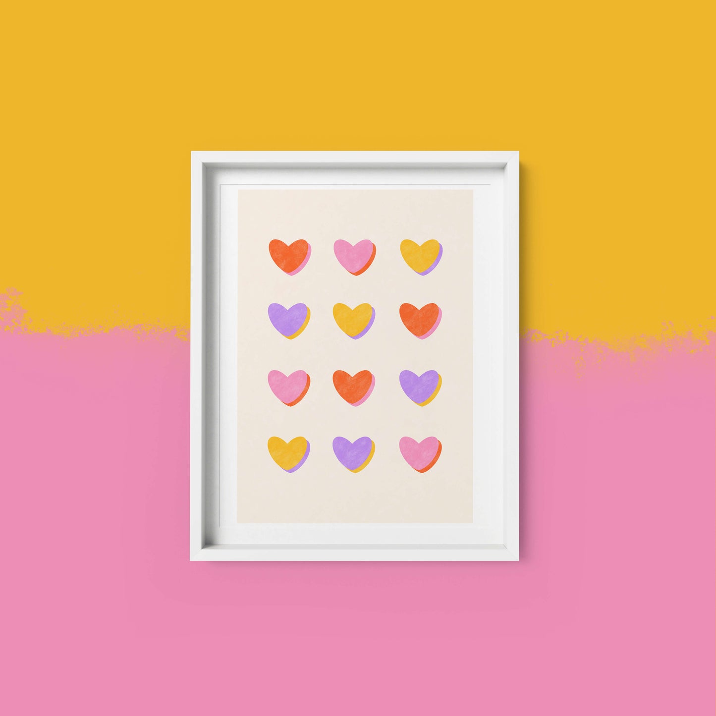 Hearts Grid - Art Print | Home Decor | Office Wall Art