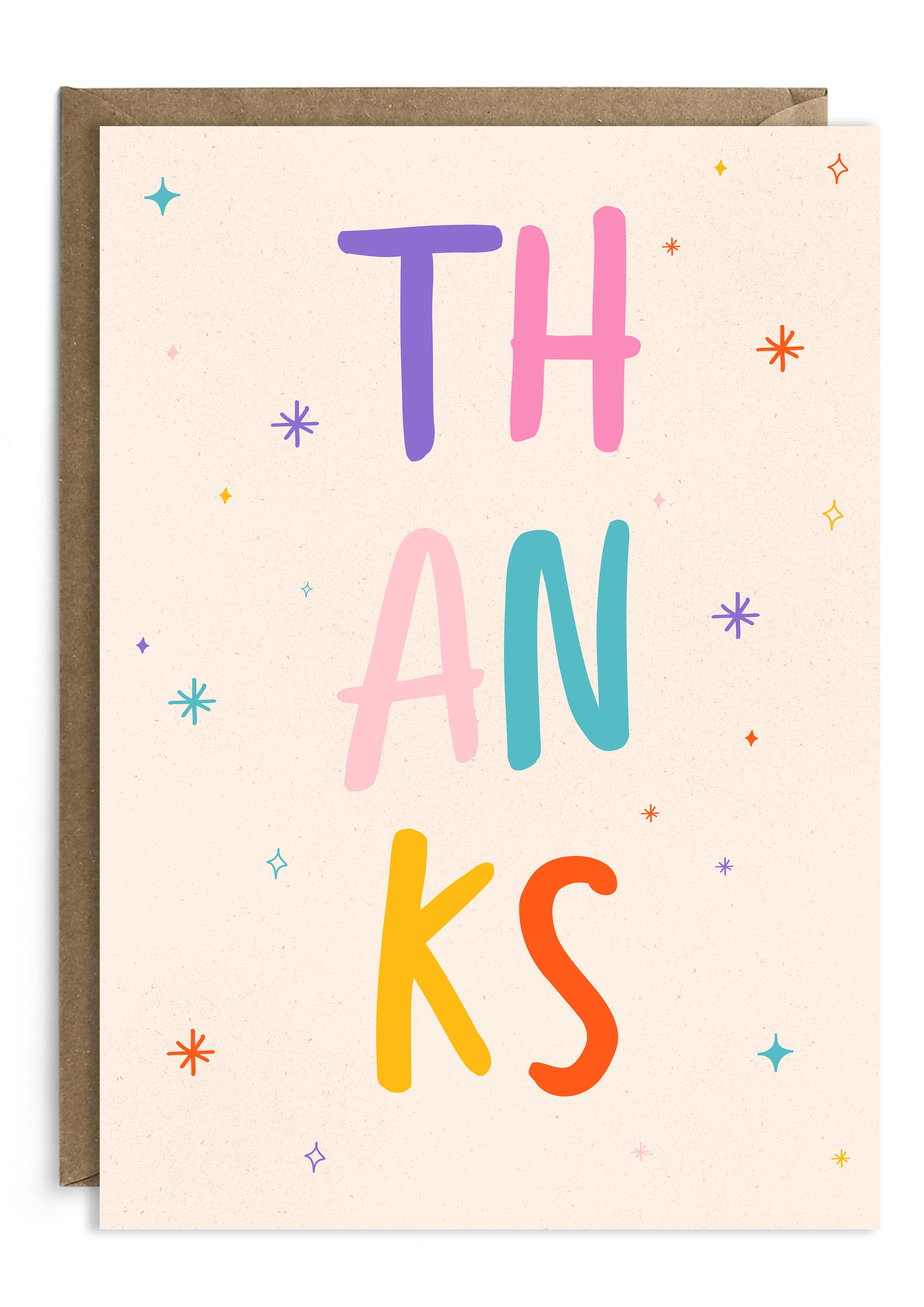 Jolly Thank You Card | Typography Thank You Card | Colourful – Tikkled Pink