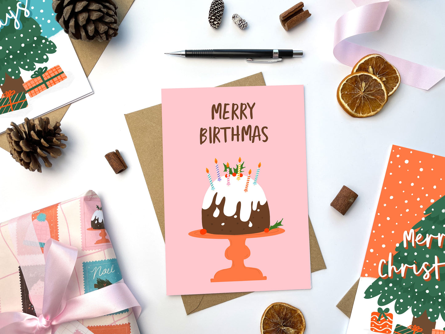 Merry Birthmas Christmas Birthday Card | December Birthday Card
