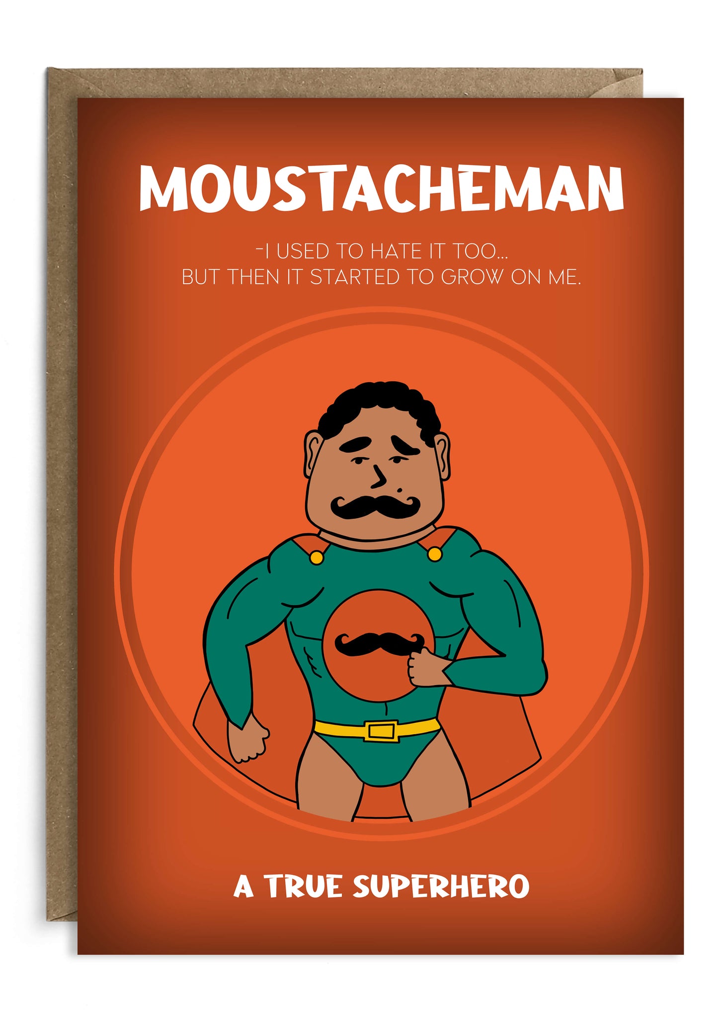 Funny Father's Day Card - Moustacheman - For Superhero Dads with Exquisite Moustaches