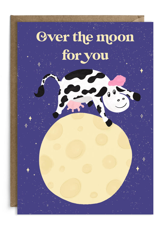 Over The Moon For You | Congratulations Card | Celebration