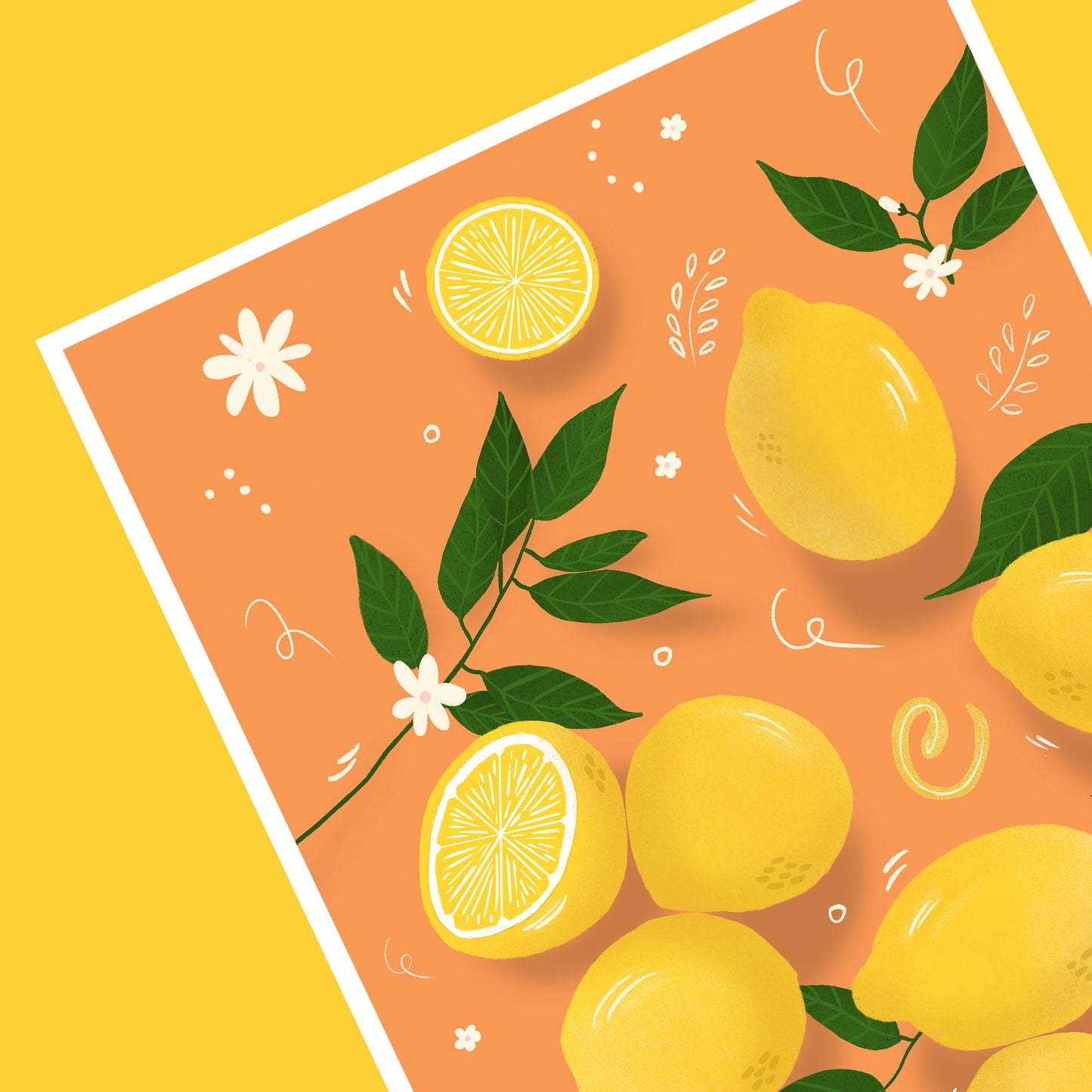 Lemons Summer Citrus Illustration - Art Print