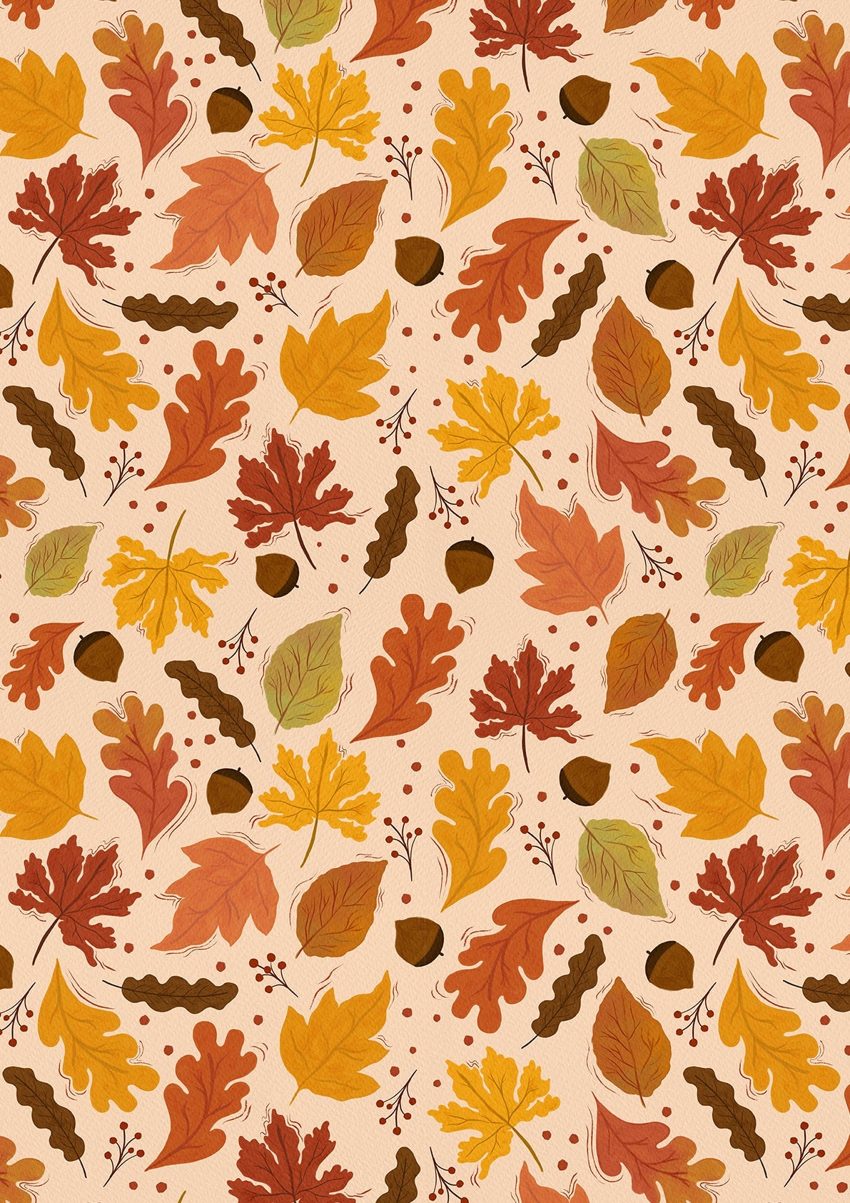 Autumn Leaves Pattern - Art Print