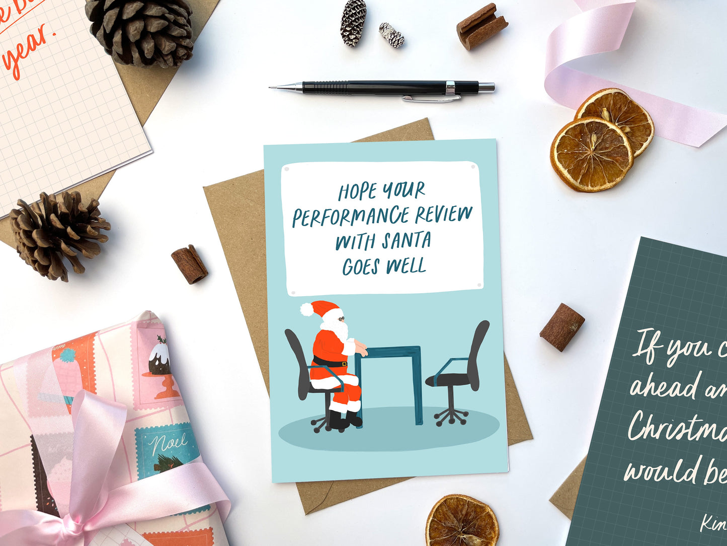 Santa Perf Review | Christmas Card for Coworkers | Seasonal