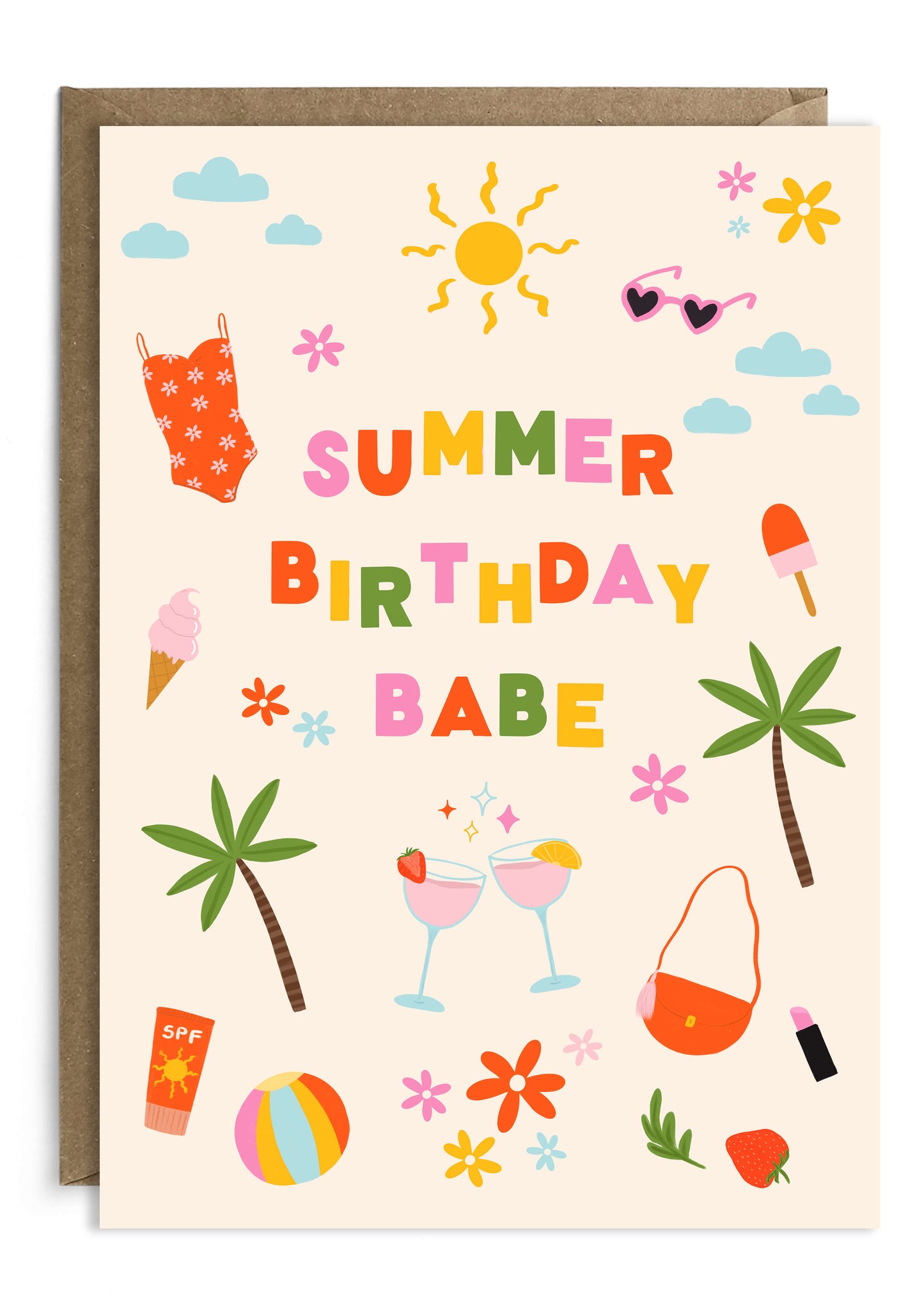 Summer Birthday Babe | Female Birthday Card | Seasonal Card
