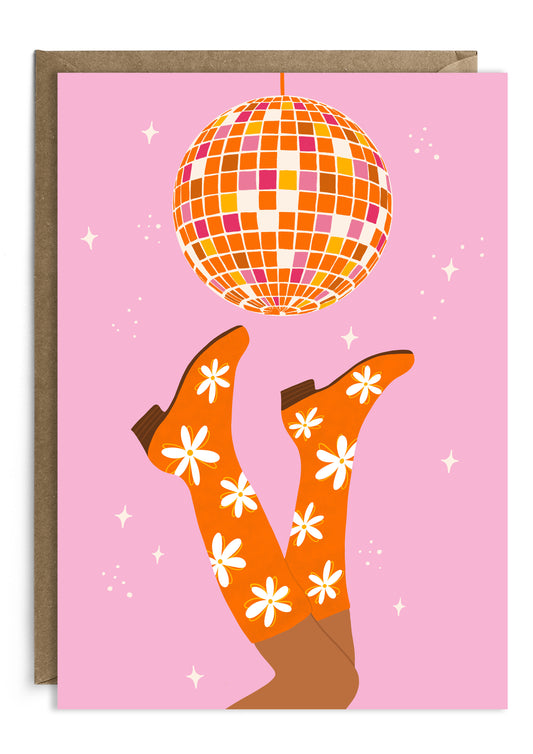 Daisy Disco Card | Greeting Card | Female Birthday Card