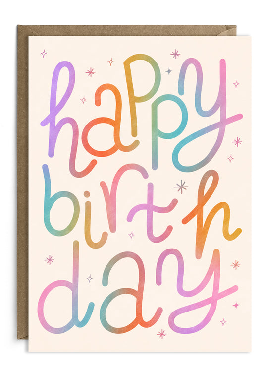 Happy Birthday Card | Typography Birthday Card | Female Card