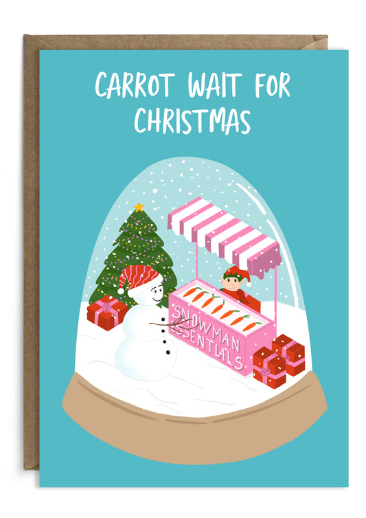 Carrot Wait For Christmas Card | Holiday Card | Seasonal