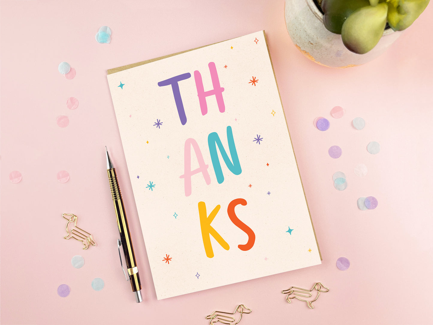 Jolly Thank You Card | Typography Thank You Card | Colourful