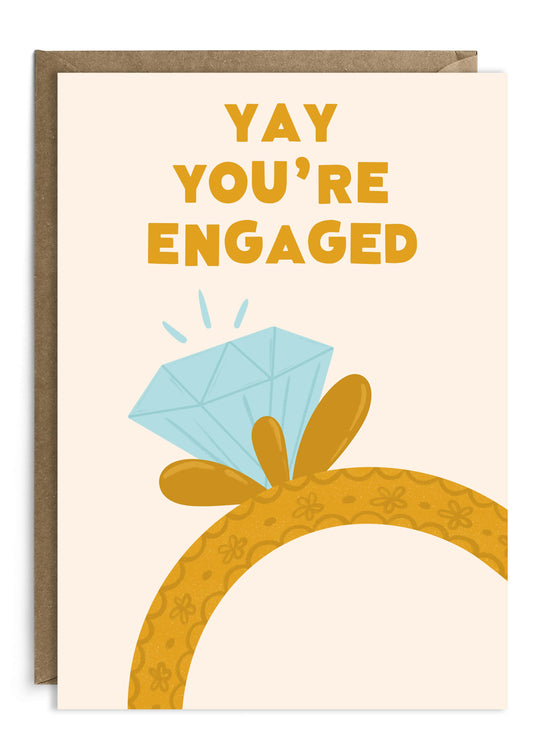 Yay You’re Engaged Card | Engagement Card | Ring Card