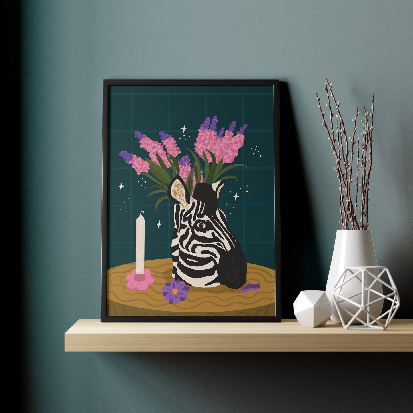 Zebra Vase - Art Print | Home Decor | Office Wall Art