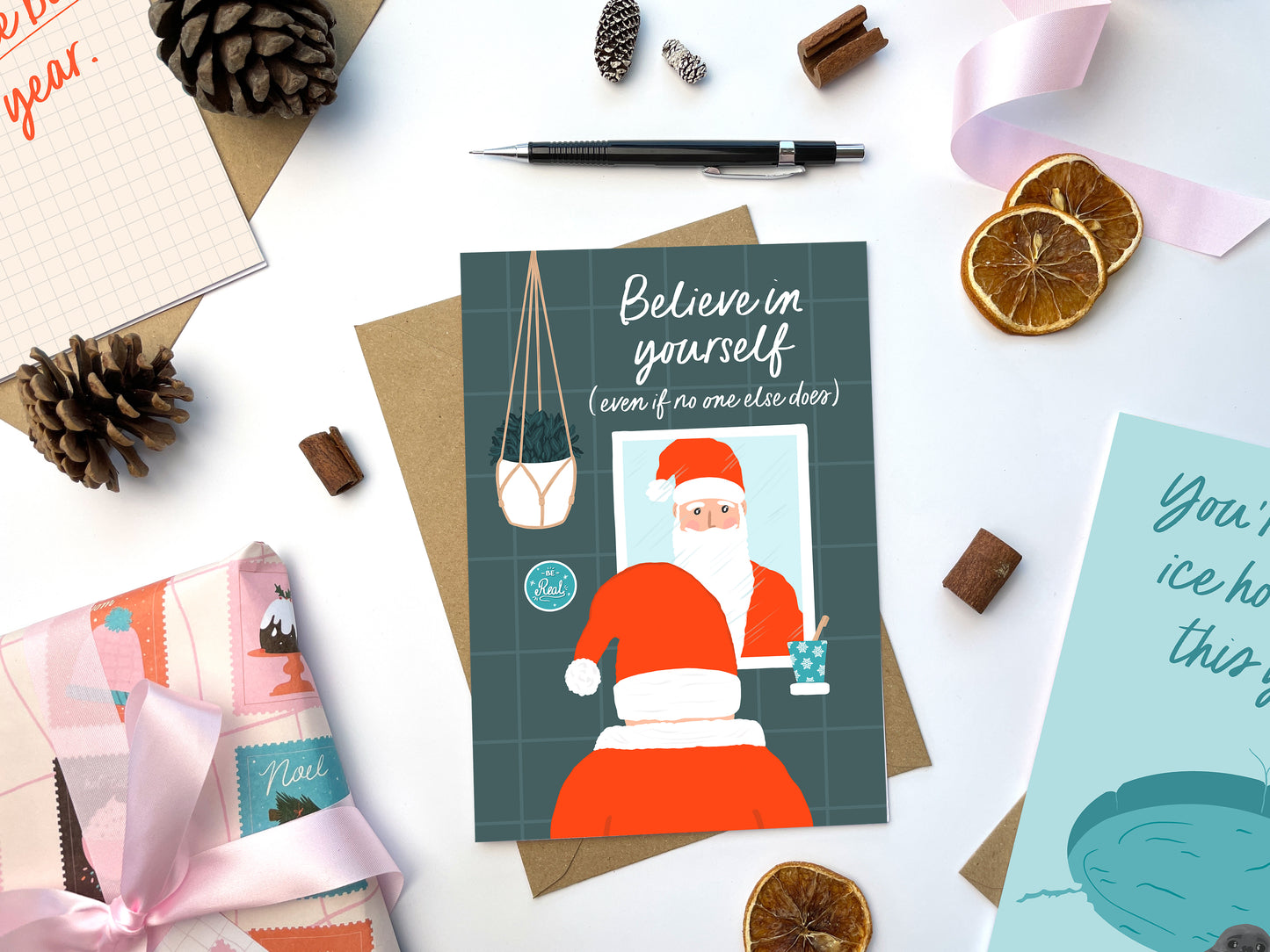 Believe In Yourself Funny Christmas Card | Holiday Card