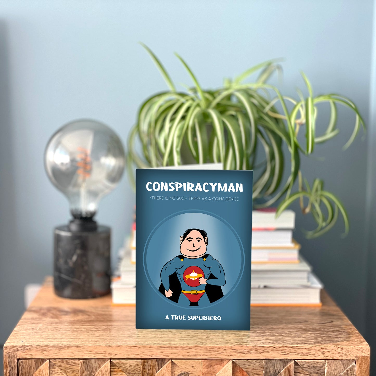 Funny Father's Day Card - Conspiracyman - For Superhero Dads Who Don't Believe In Coincidences