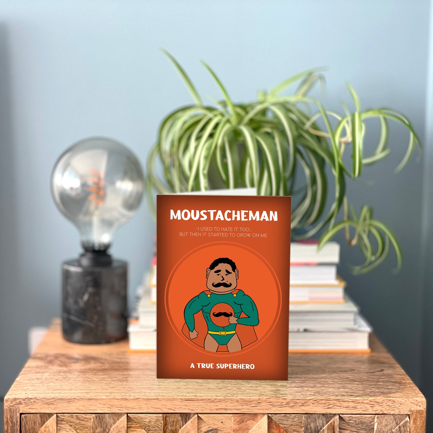 Funny Father's Day Card - Moustacheman - For Superhero Dads with Exquisite Moustaches