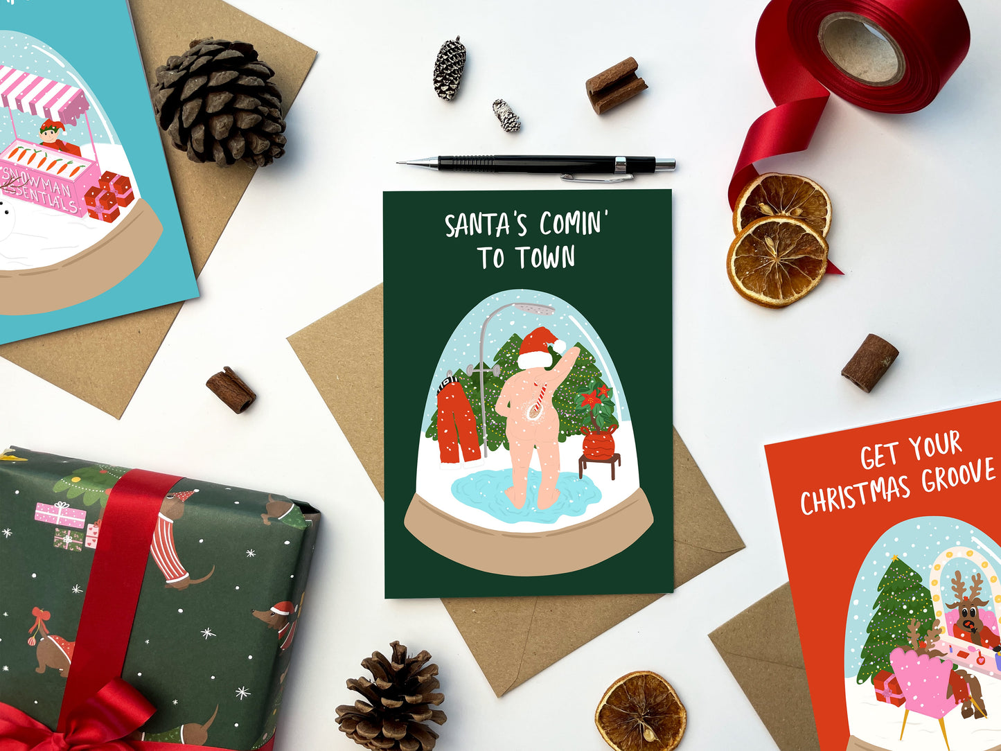 Santa's Comin' To Town | Funny Christmas Card | Holiday Card